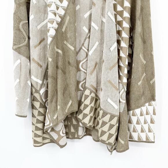 Nic + Zoe Womens Geometric Print Open Front Layered Cardigan Sweater Size 1X - Picture 3 of 7